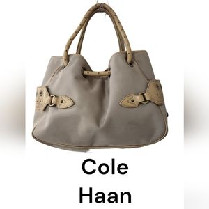 Cole Haan Canvas Leather Tote Bag.  Size 13x10"